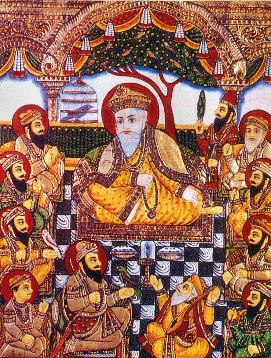 auteur Guru Nanak de la citation Béni, béni est le vrai gourou, le Seigneur tout-puissant immaculé, le rencontrant, je médite sur le nom du Seigneur.